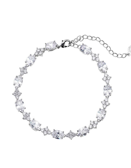 OTTAVIAN Bracciale Elegance con Zirconi Bianchi Taglio Ovale e Rotondo