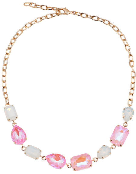 OTTAVIANI Collana Girocollo Moda con Cristalli Bianco Latte e Rosa