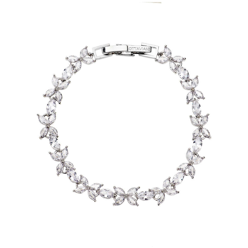 OTTAVIANI Bracciale Elegance con Zirconi Bianchi taglio Navetta