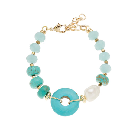 OTTAVIANI Bracciale Perla Barocca Turchesi e Perline
