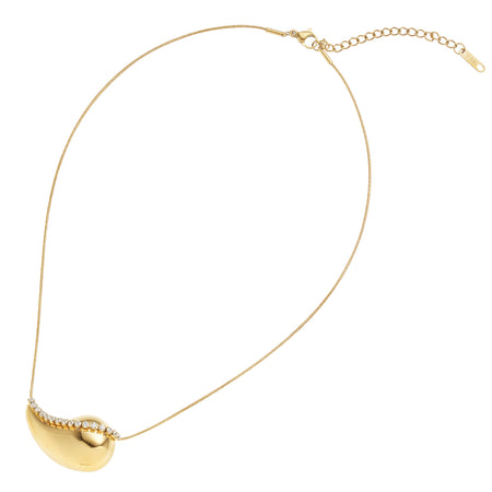 OTTAVIANI Collana donna Moda dorata con pendente Goccia e Cristalli Bianchi