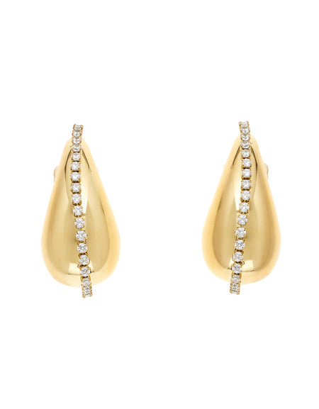 OTTAVIANI Orecchini Moda dorati Goccia con Cristalli Bianchi