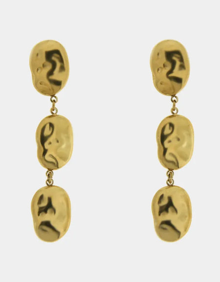 COEUR DE MER Orecchini in Acciaio piastre martellate pendenti