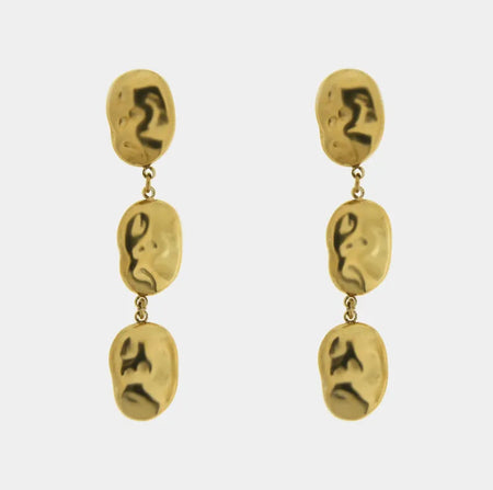 COEUR DE MER Orecchini in Acciaio piastre martellate pendenti