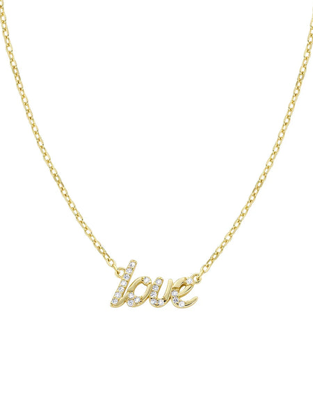 Amen Collana Dorata Love con Zirconi