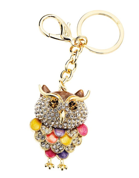 OTTAVIANI Portachiavi dorato Miss Gufetto con Zirconi