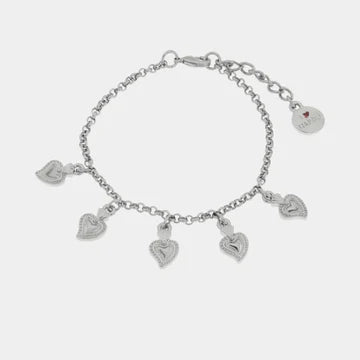 AMONAPOLI Bracciale in Metallo pendenti cuori sacro