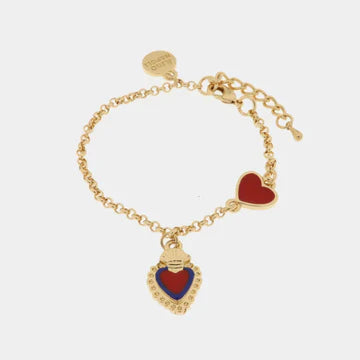 AMONAPOLI Bracciale in Metallo con cuore sacro pendente