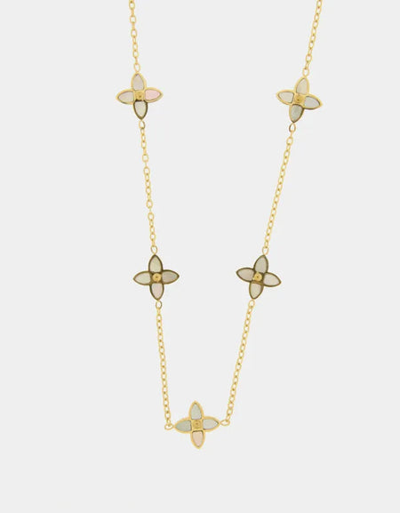COEUR DE MER Collana in Acciaio con fiori a quattro petali