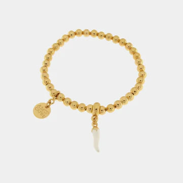 AMONAPOLI Bracciale in Metallo con cornetto bianco