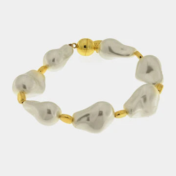 AMOVENEZIA Bracciale in Metallo perle irregolari