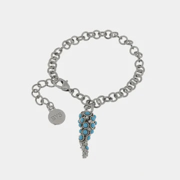 AMONAPOLI Bracciale in Metallo con corno centrale e cristalli