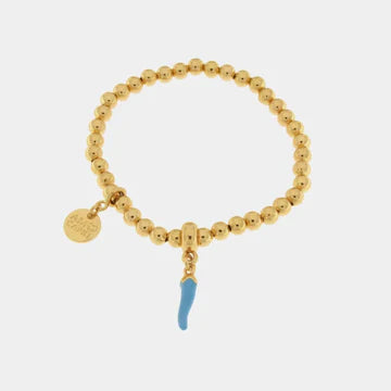 AMONAPOLI Bracciale in Metallo con cornetto turchese