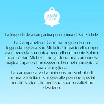 AMOCAPRI Collana in Metallo con campanelle portafortuna smaltata bianca e con cristalli bianchi