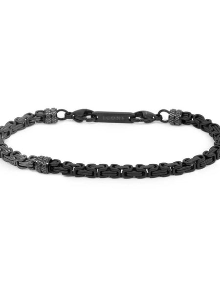 MARLÙ Bracciale uomo catenza bizantina da 0,4cm
