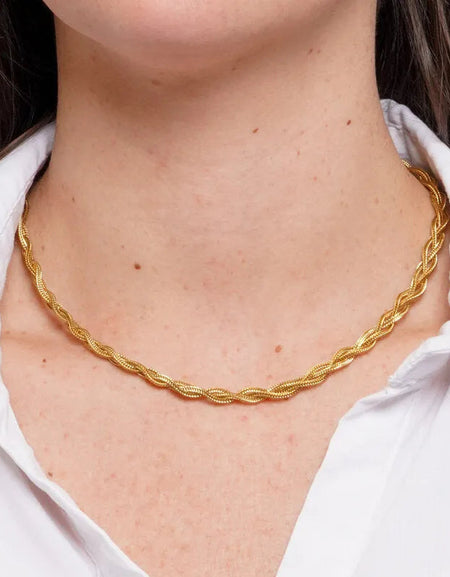 COEUR DE MER Collana in Acciaio snake intrecciato
