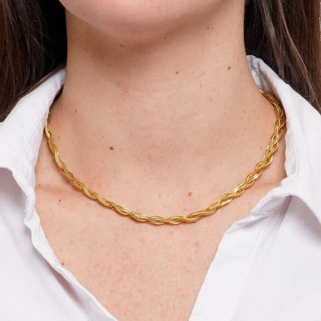 COEUR DE MER Collana in Acciaio snake intrecciato