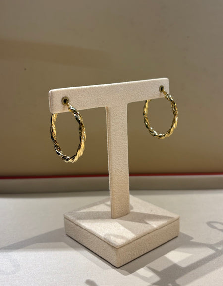 Orecchini a Cerchio in Argento dorato 925