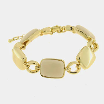 AMOVENEZIA Bracciale in Metallo quadrati lisci e smaltati