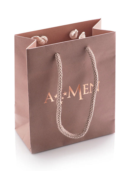 Amen Orecchini Nodo d'Amore in Ottone Dorato con Zirconi