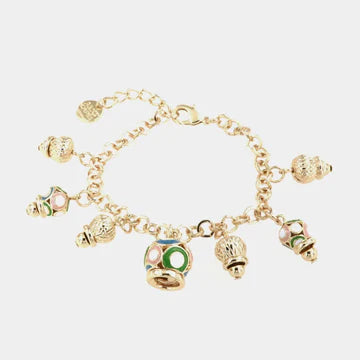 AMOCAPRI Bracciale in Metallo con campanelle colorate