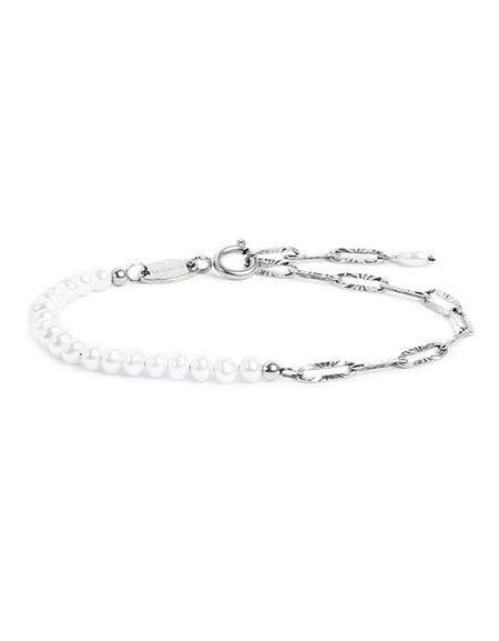 MARLÙ Bracciale catena figaro e perle irregolari