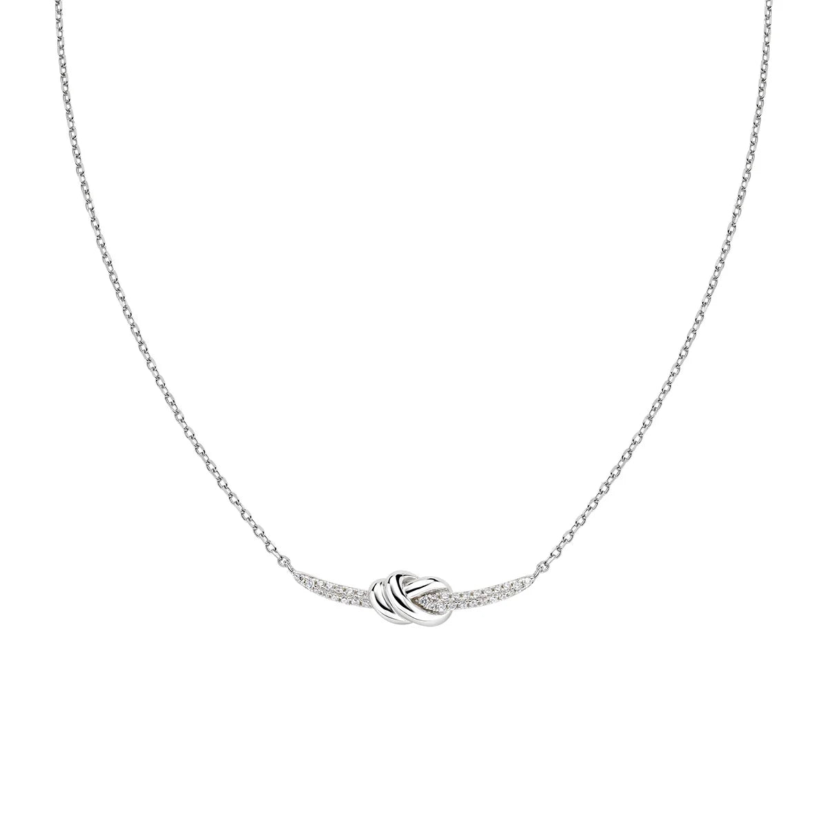 Amen Collana Nodo d'Amore in Ottone con Zirconi