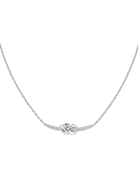 Amen Collana Nodo d'Amore in Ottone con Zirconi