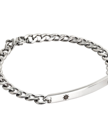 BOCCADAMO MAN Bracciale maglia grumetta con Timone