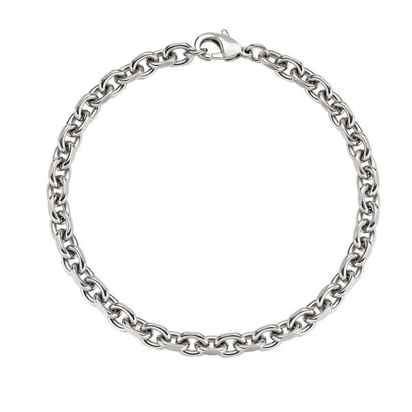 AMEN Bracciale Uomo in Acciaio Catena Sfaccettata Maglie Piccole