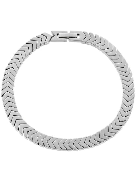 AMEN Bracciale Uomo Chevron Spina di Pesce in Acciaio