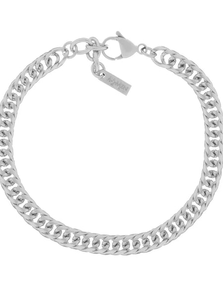 AMEN Bracciale Uomo Catena Grumetta Doppia in Acciaio