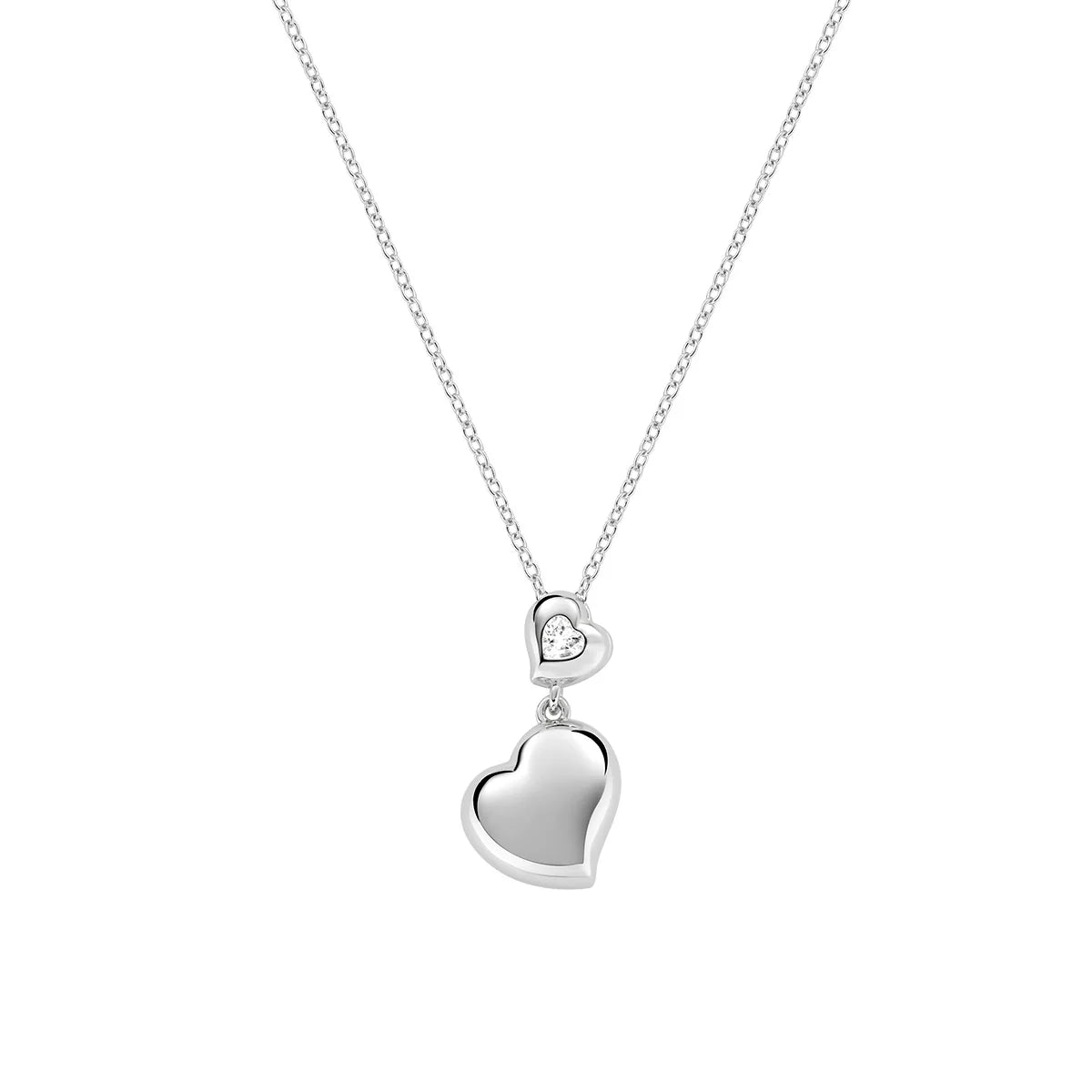 AMEN Collana Cuori Gemelli con Zircone