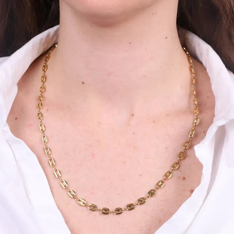 COEUR DE MAR Collana in Acciaio con maglie marine