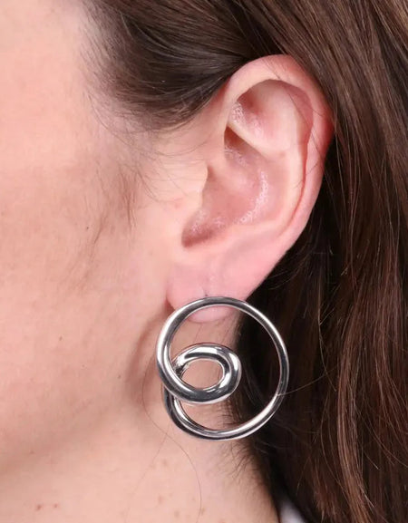 COEUR DE MER Orecchini in Acciaio cerchio intrecciato