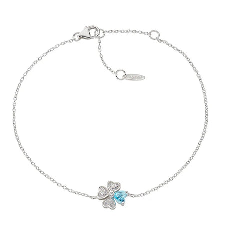 AMEN Bracciale Quadricuore Acquamarina