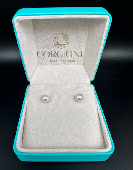 LUCE DI DONNAORO Orecchini di Perle Selene 8-8.5mm in Oro Bianco 18kt