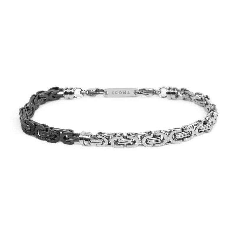 MARLÙ Bracciale uomo catena bizantina da 0,6cm