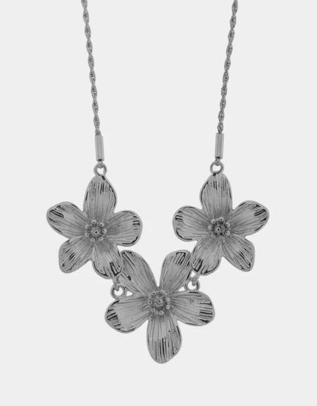 COEUR DE MER Collana in Acciaio fiori rigati
