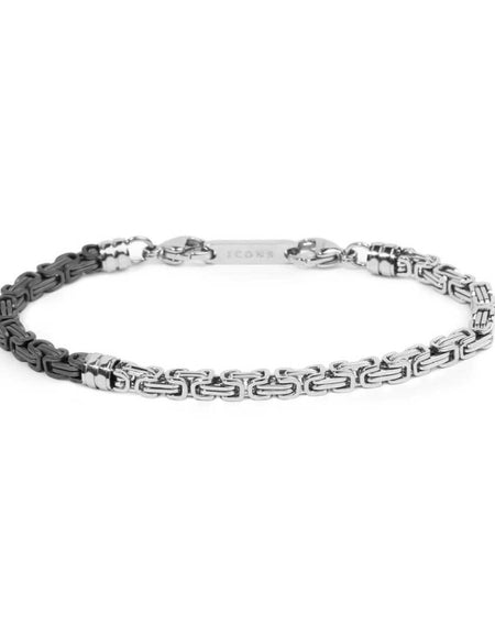 MARLÙ Bracciale uomo catenza bizantina da 0,4cm