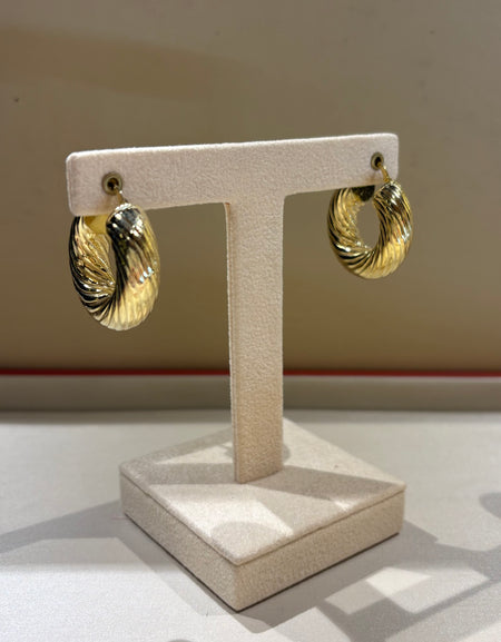 Orecchini a Cerchio in Argento Dorato 925