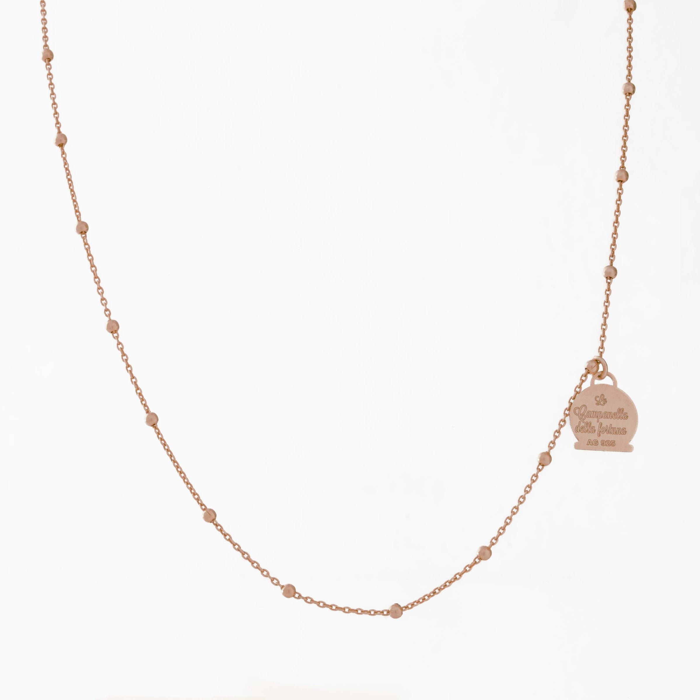 Catena con Logo corta argento 925 °/°° rosèe CAPRI byMeg