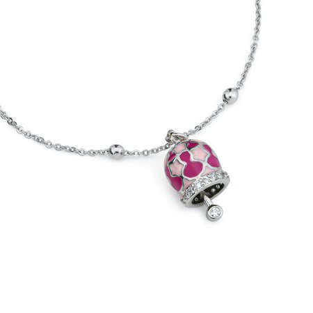 BOCCADAMO MYA Bracciale Campanella con Stelle Rosa e Zirconi Bianchi