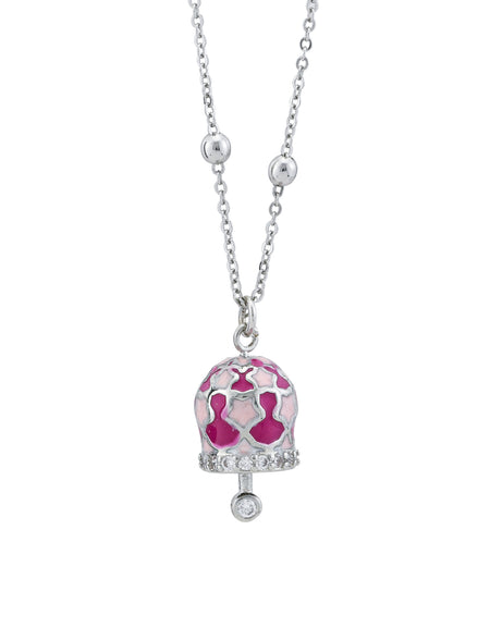 BOCCADAMO MYA Collana Campanella con Stelle Rosa e Zirconi Bianchi