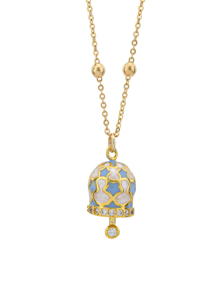 BOCCADAMO MYA Collana Campanella Dorata con Stelle Azzurre e Zirconi Bianchi