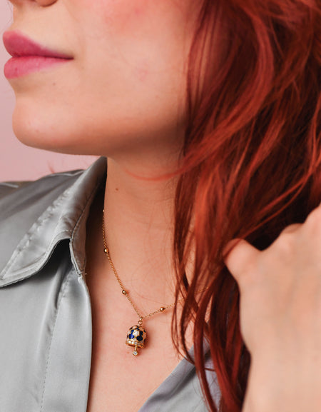 BOCCADAMO MYA Collana Campanella Dorata con Stelle Bianco Perla e Zirconi Bianchi