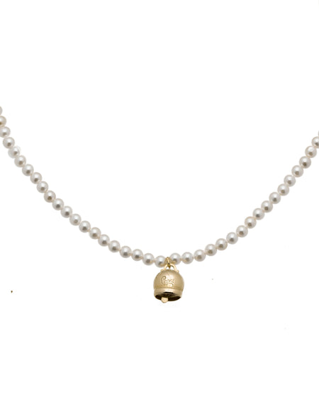 Collana perle con campanella media dorata in argento 925 °/°° CAPRI byMeg