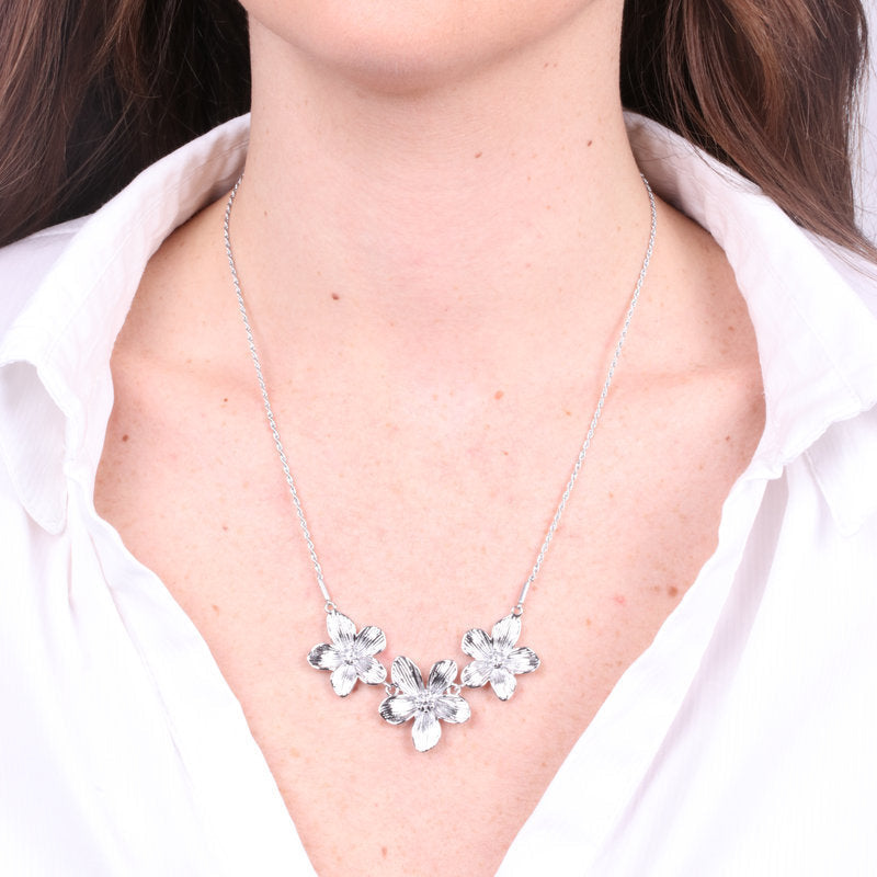 COEUR DE MER Collana in Acciaio fiori rigati