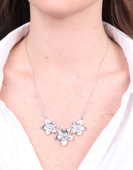 COEUR DE MER Collana in Acciaio fiori rigati