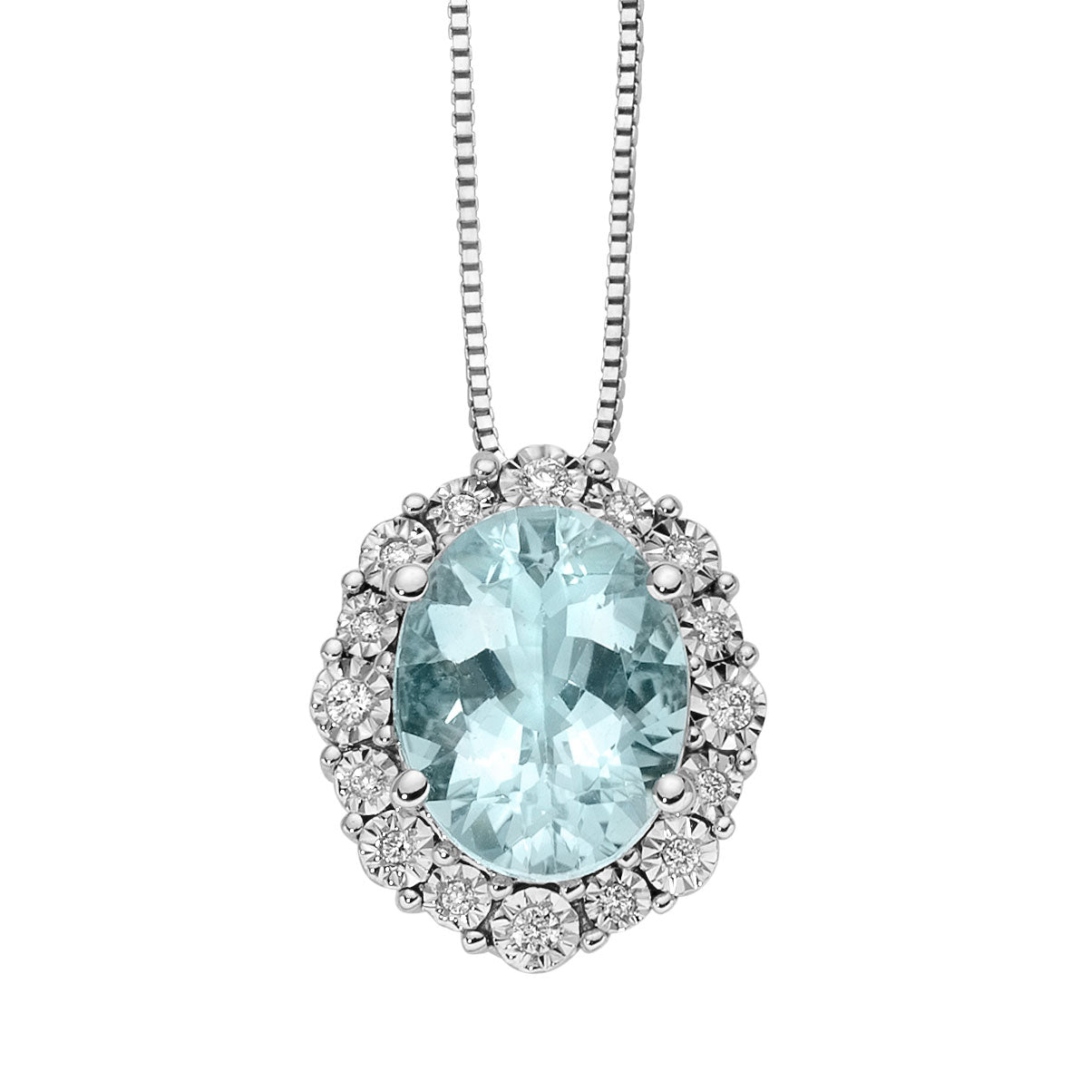 DONNAORO Collana Blumarine con Acquamarina Ovale 1.7ct e Diamanti 0.06ct in Oro 18kt